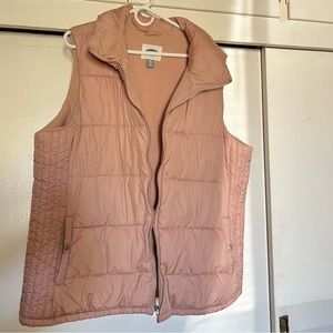 Pink fleece lined puffer vest